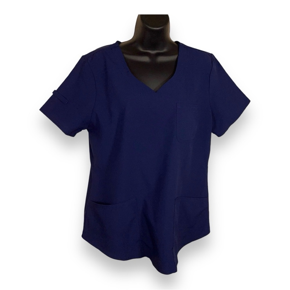 MEDIUM SCRUBSTAR DARK BLUE TOP SHORT SLEEVE VNECK LIGHTWEIGHT